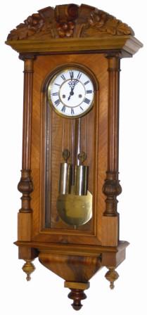 Gustav Becker three quarter size Vienna regulator. Two weight signed movement is clean and running properly and silently. — Antique Clocks Price Guide