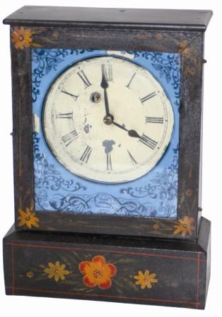 Jerome Manufacturing Company, "Cottage", mantle clock, ca 1850. We believe this rare little clock to be 100 percent original. — Antique Clocks Price Guide