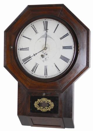 Atkins Clock Company. / Bristol, Conn., rare octagon drop, XX Model, wall clock, ca 1864. — Antique Clocks Price Guide