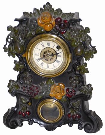Owen and Clark, iron front case, ca 1856-1862. Almost, or is, a miniature at 11.5" high. — Antique Clocks Price Guide