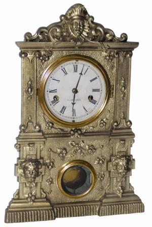 Chauncey Jerome, printed on the original dial of this 15.5" high iron front case. — Antique Clocks Price Guide