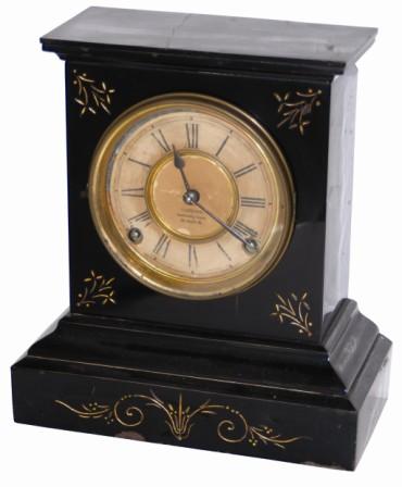 Ansonia Clock Co. enameled iron case, "Unique", ca 1880. — Antique Clocks Price Guide