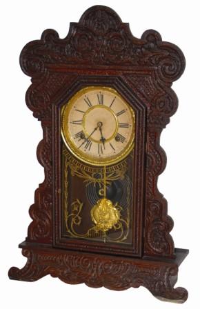 Waterbury Clock Co. walnut parlor clock, "Felix", ca 1906. — Antique Clocks Price Guide