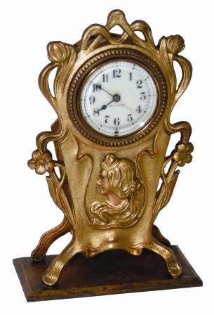 Seth Thomas Clock Co. novelty clock, metal case, "Nan", ca 1905. — Antique Clocks Price Guide