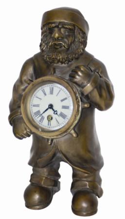 Ships Captain, solid bronze case is 8.5" high, and in excellent condition. — Antique Clocks Price Guide