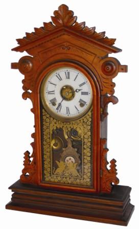 E. N. Welch Mfg. Co. walnut parlor clock made for the Colby Wringer Co. ca late 1800's. — Antique Clocks Price Guide