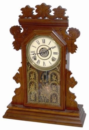 E. Ingraham Clock Co. walnut parlor clock, "Juno", ca 1889. — Antique Clocks Price Guide