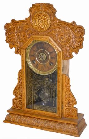 E. Ingraham Clock Co. oak kitchen clock, "Thalia", ca 1915. — Antique Clocks Price Guide