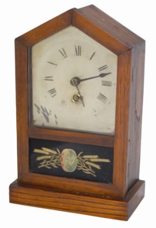 No. 2 / ROCKET / Time Piece, / Jerome and Co., / New Haven, Conn., on the complete label inside this little 10.5" cottage clock. — Antique Clocks Price Guide