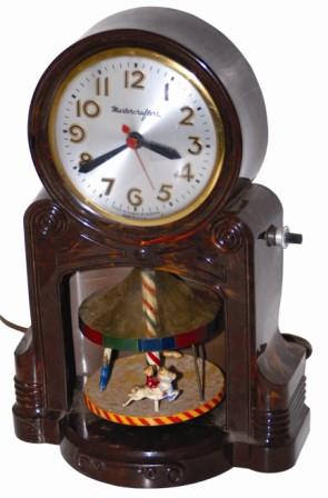 Mastercrafter "Merry Go Round". Perhaps the best case of the four. — Antique Clocks Price Guide
