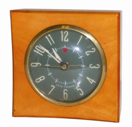 Seth Thomas Clock Co. electric alarm clock in a wood case. — Antique Clocks Price Guide
