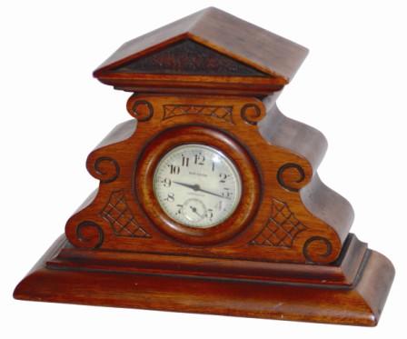 Watch holder or display case, not sure which it may be. The back opening is designed to accept a pocket watch. — Antique Clocks Price Guide