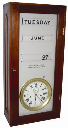 John I. Peatfield, Arlington, Mass. was issued a patent on July 15, 1902 for this very complex perpetual calendar mechanism. — Antique Clocks Price Guide