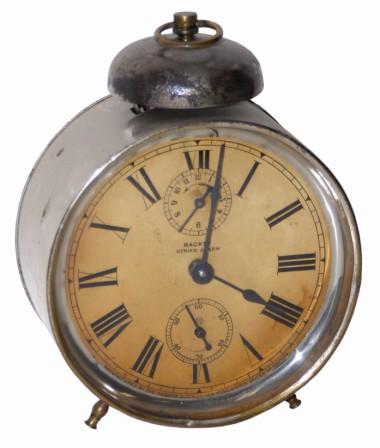 Ansonia Clock Co. "Racket" alarm clock, ca 1901. — Antique Clocks Price Guide