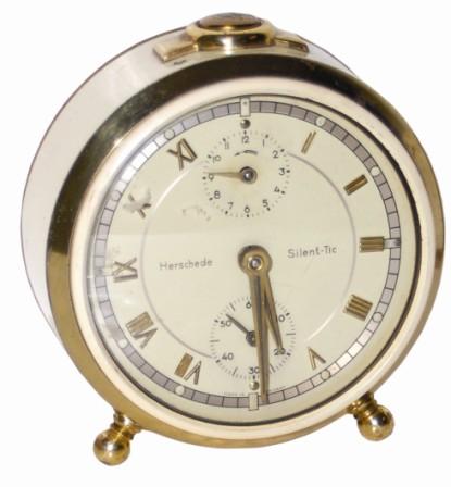 Herschede "Silent Tic", alarm clock. Made in Germany for Herschede. — Antique Clocks Price Guide