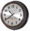 Self Winding Clock Co. spun copper gallery clock, with an oxidized bronze finish.