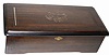 Swiss music box, 5" cylinder length, plays eight tunes. Full program card on the top lid, inner lid with glass over the cylinder, internal winding crank, playing controls on the right side, the music plays very well.