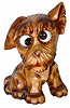 German, Oswald-Uhrenfabrik, carved composition floppy eared dog, ca 1948. This case is 6.5" high, made with a light colored material.