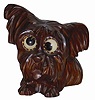 German, Oswald, carved composition case, a floppy eared dog, ca 1948. This one is only 5" tall, complete, and overall in excellent condition.