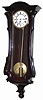 German three quarter sized Vienna regulator. Unusual in that it has only one weight that runs the time portion of the movement and it has two springs that powers the hour strike and quarter hour strike.