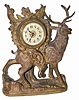American metal novelty clock featuring a big elk with the clock on his back.