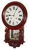 English short drop, carved case, ca 1880. Some say this style clock with the bezel pegged to the box behind, may have been made by Welch or Jerome and exported to England.