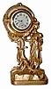 American metal novelty, "Bo Peep" and clock. Cast case is 11.25" high, complete, and recently repainted gold.