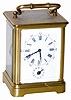French carriage clock, 8 day time and alarm. A mid size carriage standing only 4.5" high.