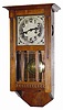 Gustav Becker small wall regulator. The walnut case is 23" tall and should have some small top ornament that is now missing.