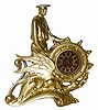 American cast novelty featuring a sailor on a dragon. No name on dial or back plate.