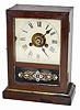 Cottage clock, probably German made, thirty hour time and alarm movement.