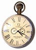 Crystal ball paperweight clock. Glass front and back, brass band around the center holding it all together.