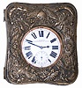 Swiss Travel Clock/Watch, ca late 1800's. Leather travel case with an easel stand.