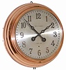 Seth Thomas Clock Co., unusual polished brass step back designed gallery clock with a 30 day movement.