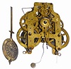 Seth Thomas 8 day brass movement, time, strike, and simple calendar. Brass pendulum bob and brass hanger.