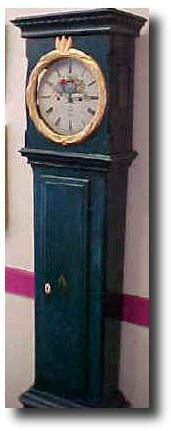 Danish painted tallcase clock, circa 1860 — Antique Clocks Price Guide
