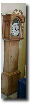 English stripped pine Tallcase clock, circa 1810 — Antique Clocks Price Guide