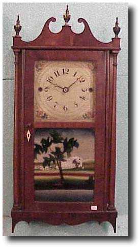 Pillar and scroll clock by Norris North, Tarrington, Conn — Antique Clocks Price Guide