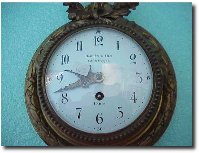 French Cartel wall clock, Baques and Fils, Paris — Antique Clocks Price Guide
