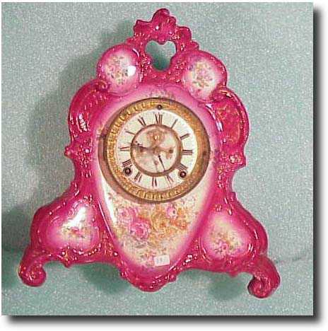 Ansonia Royal Bonn "La Roche" china clock, c. 1901 — Antique Clocks Price Guide