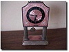 Table clock with enamel dial, 4"