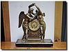 French brass Double figural mantel clock