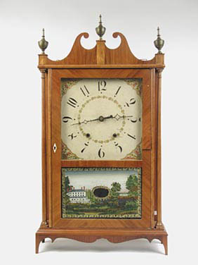 E. TERRY &amp; SONS PILLAR &amp; SCROLL SHELF CLOCK — Antique Clocks Price Guide