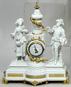 American bisque clock, late 19th century, signed V. Cantrelle — Antique Clocks Price Guide