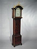 GOOD PAINTED TALL CASED CLOCK BY ALEXANDER T. WILLARD, ASHBY, MASS