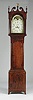 NEW ENGLAND CHERRY AND MAHOGANY TALL CLOCK.