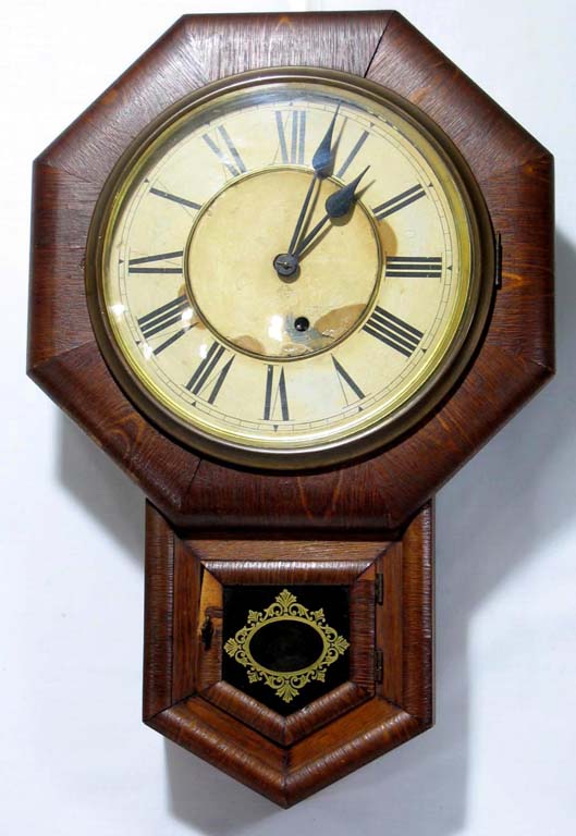 Ansonia oak school clock. — Antique Clocks Price Guide
