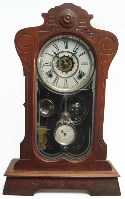 Waterbury "Clifton" walnut parlor clock. — Antique Clocks Price Guide
