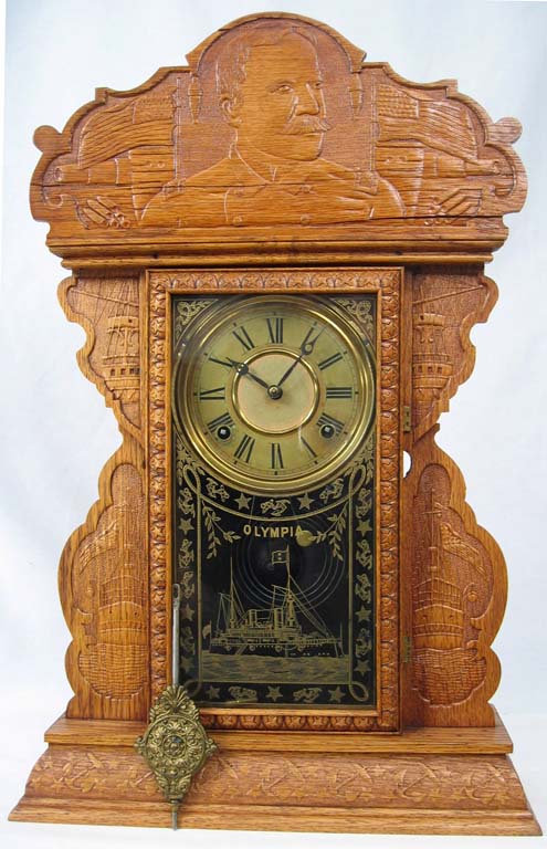 E. N. Welch Dewey, Spanish American War commemorative clock. — Antique Clocks Price Guide