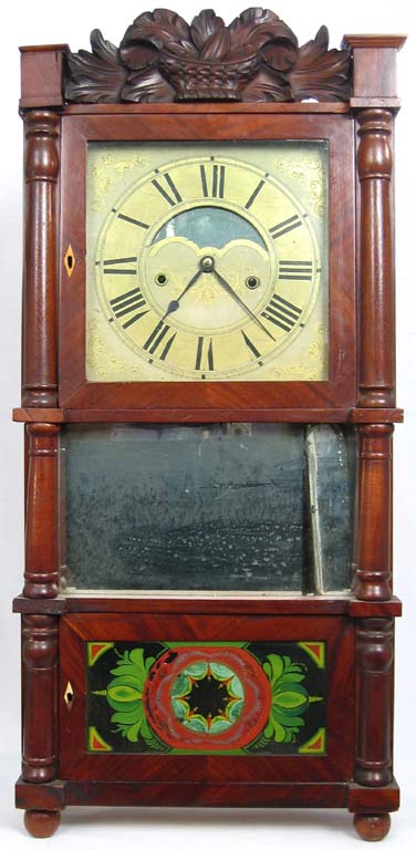 R and JB Terry Bristol, Conn. triple decker, Strap Brass movement Clock. — Antique Clocks Price Guide